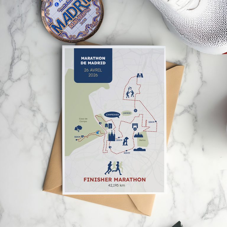 Carte personnalisée Marathon - Design Multicouleur