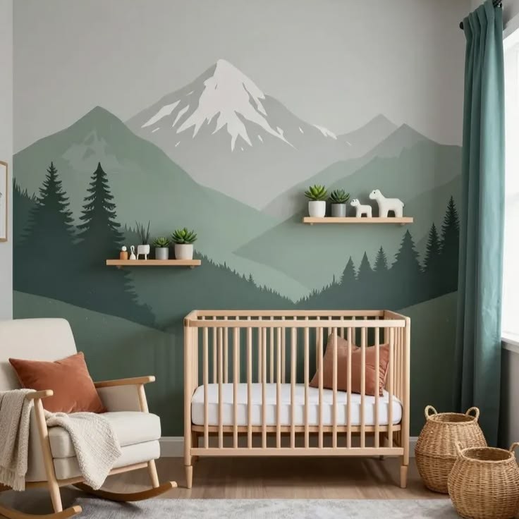 Chambre bébé montagne