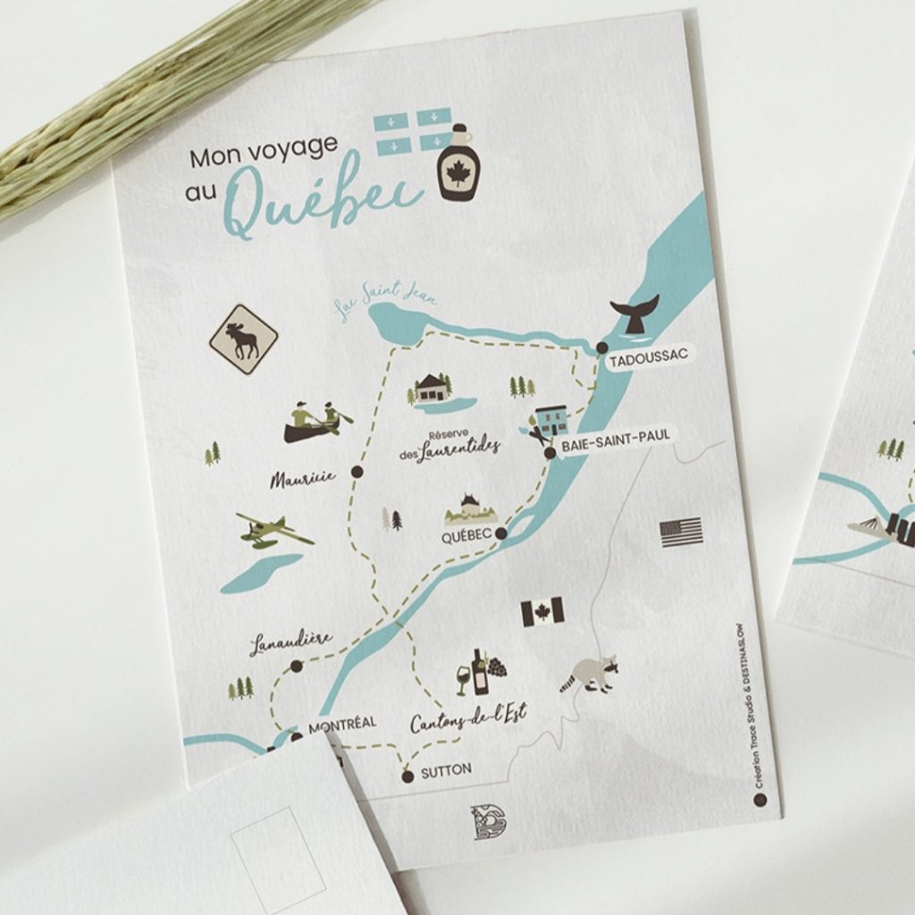 Carte Quebec Personnalisée Destinaslow portrait